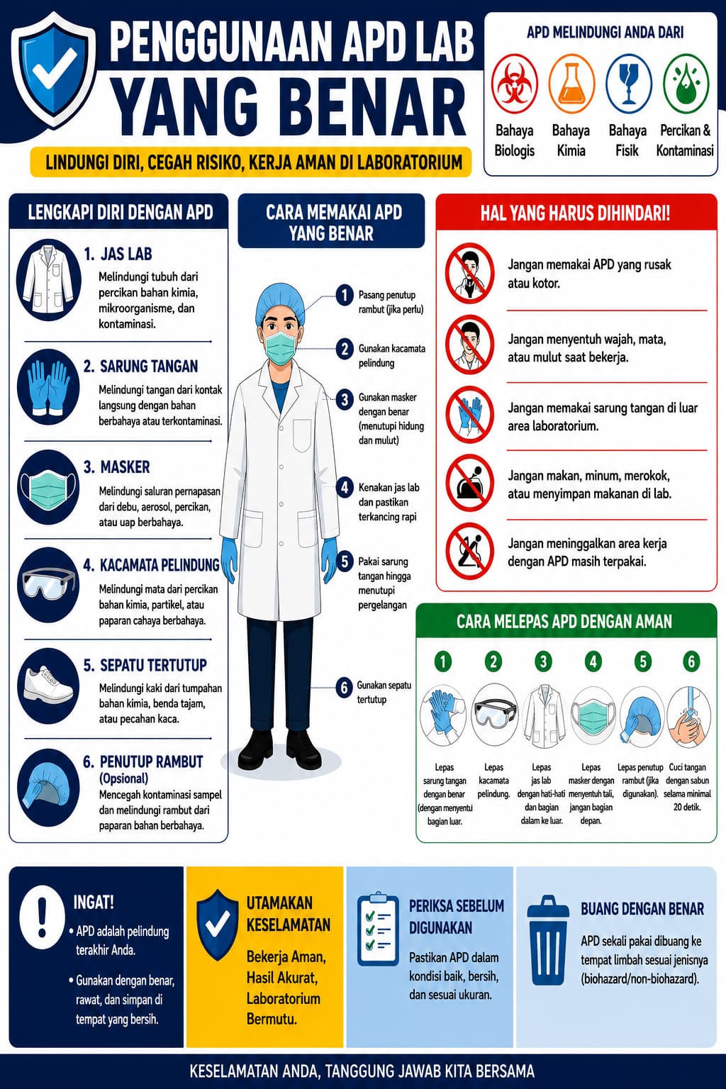 Poster Panduan Penggunaan APD Laboratorium